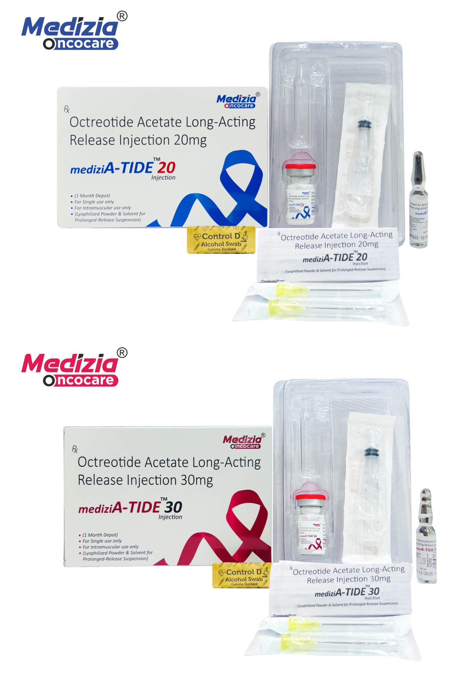 Octreotide Injection Manufacture in India 20mg 30mg by Medizia Biotech Franchise Ready Stock